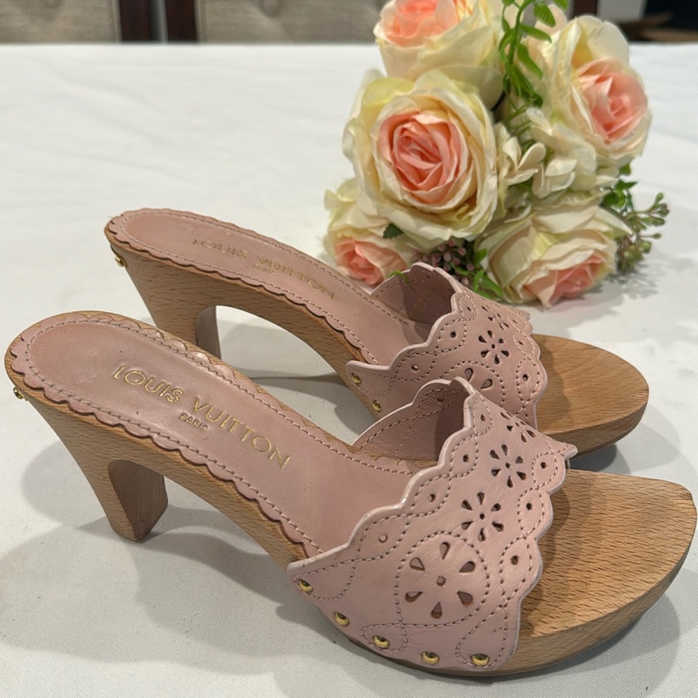 Authentic Louis Vuitton Charlotte leather mules